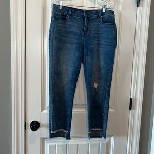 Kenneth Cole New York jeans Jess crop flare cute Raw step hem size 14